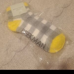 Beekman 1802 Yellow and Gray Gigham Socks